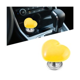KHGUZ Car Push Start Button Cover, Heart Engine One Touch Start Stop Joystick, Vehicle Decorative Ignition Rocker Lever, Automotive Interior Accessories Universal for SUV Sedan Truck(Yellow)