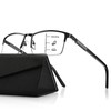 Refined Progressive Reading Glasses Men Multifocus Metal Half Frame, Blue