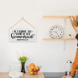 UNCDLV Funny Kitchen Wall Decor, If I Have to Stir It It's Homemade Wooden Hanging Signs Plaque, Rustic Kitchen Wall Decor, Funny Kitchen Signs Wall Decor, 12x6 Inches