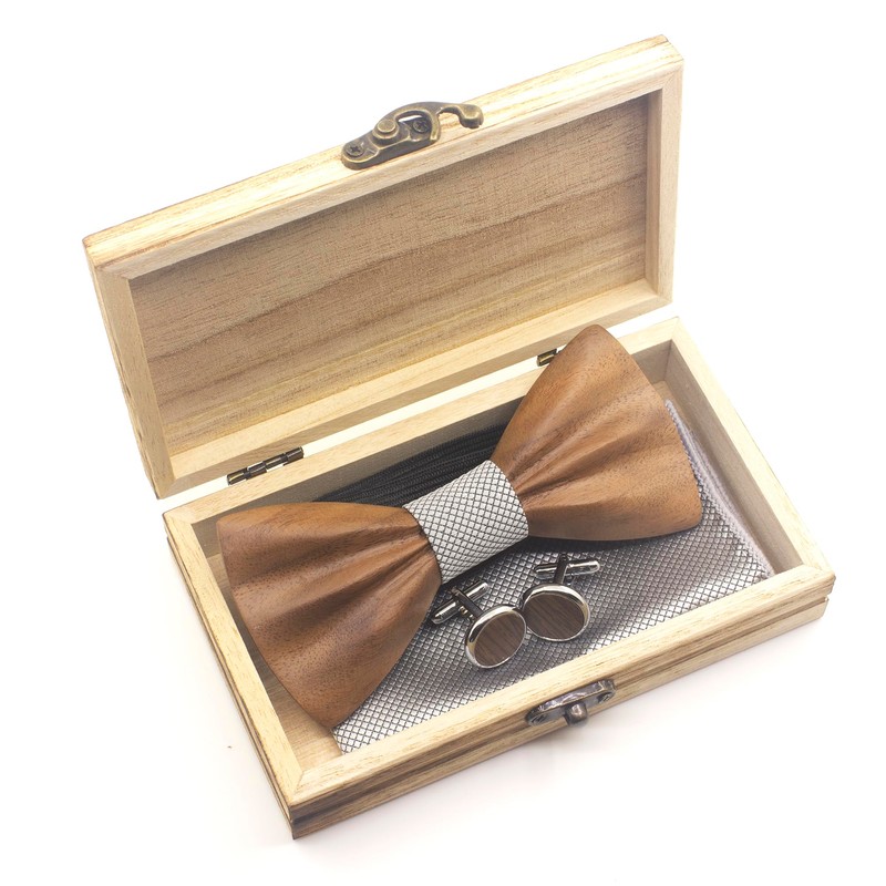 Cyriacus Wooden Bow Tie Set Men's Wooden Bow Tie Set