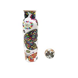 Butterfly Copper Water bottle 900 ml Joint-Free Copper Water Bottle 30 Oz Copper Vessel for Drinking Pure Ayurvedic Health