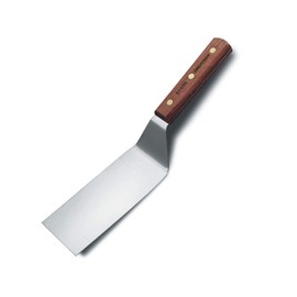 Dexter-Russell 19680, Traditional Hamburger Turner Grill Spatula, Stiff Offset 6” x 3” Stainless Steel Blade, Beveled Edges, Rosewood Handle with Brass Rivets, Made in USA