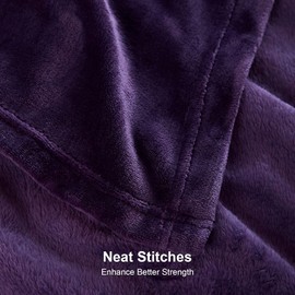 EHEYCIGA Fleece Blanket Throws for Sofas Fluffy Warm Soft Blanket for Bed Settees Armchairs, Fit All Season, Purple, 130x165cm