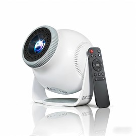 Amornee WorldCup Limited Edition Short Throw Mini Portable Projector with WiFi and Bluetooth, Android Smart TV Projector for Home Theater and Outdoor Use