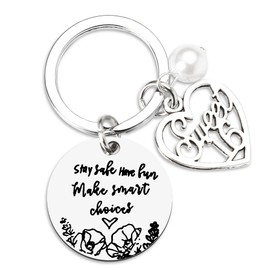 16th Birthday Gifts for Girls New Driver Keychain for Girls 16 Year Old Girl Gifts for 16 Girl Daughter New Driver Stay Safe Have Fun Make Smart Choices Engraved Keychain