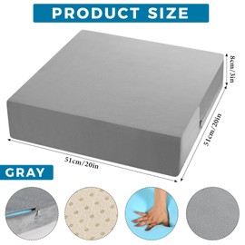 Menkxi Recliner Cushions for Elderly, Thicken Memory Foam Seat Cushion, Square Chair Cushions Non Slip Pads for Recliners, Armchairs, Relief and Comfort(Gray, 20 x 20 x 3 Inch)