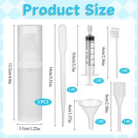 3 Pcs Small Spray Bottle Refillable Airless Pump Bottle 1oz/30ml