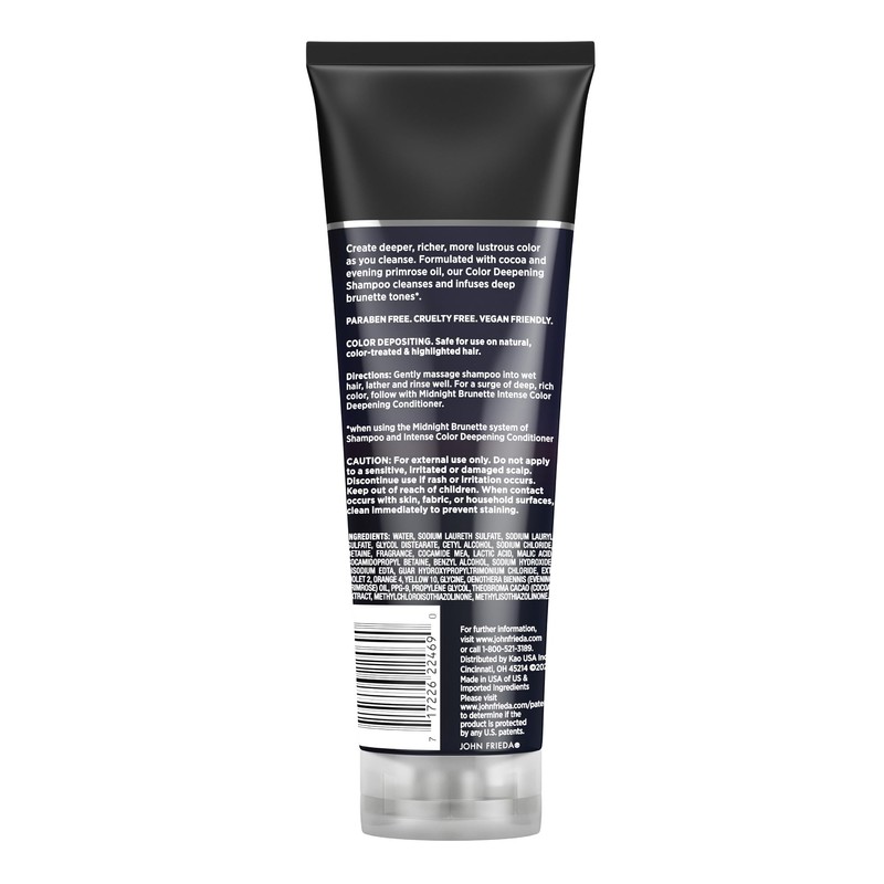 John Frieda Midnight Brunette Shampoo, Color Deepening Shampoo to Enhance