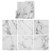 Marble Coasters for Drinks, 6PCS Square Marble White PU Leather