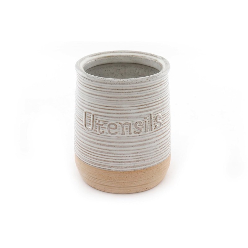Geko Natural Ceramic Utensil Holder 15cm