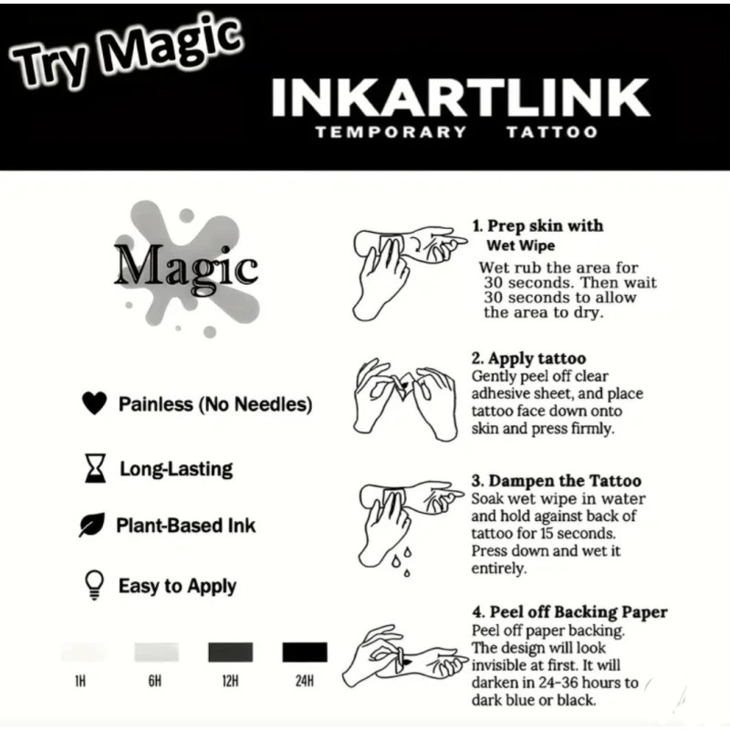 INKARTLINK Beach Waves INKARTLINK Temporary Tattoo Tattoos Great Wave Kanagawa