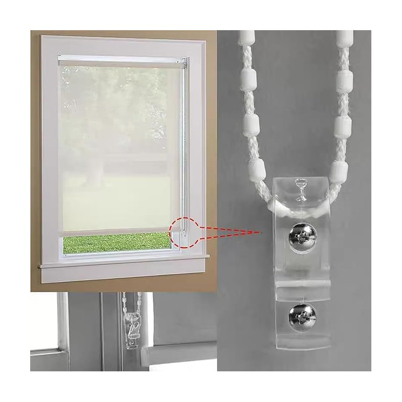 10Pcs Roller Shade Clear Safety Chain & Cord Guide Fixation
