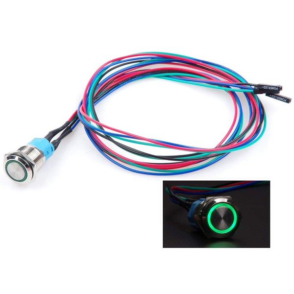 LIVISN 16mm Chassis Metal Button Switch with 100m 3.3FT Extension