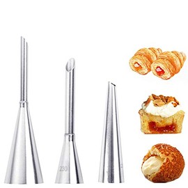 Kingsie Shoe Cream Tips, Set of 3, Stainless Steel, Confectionery Supplies, Baking Tool