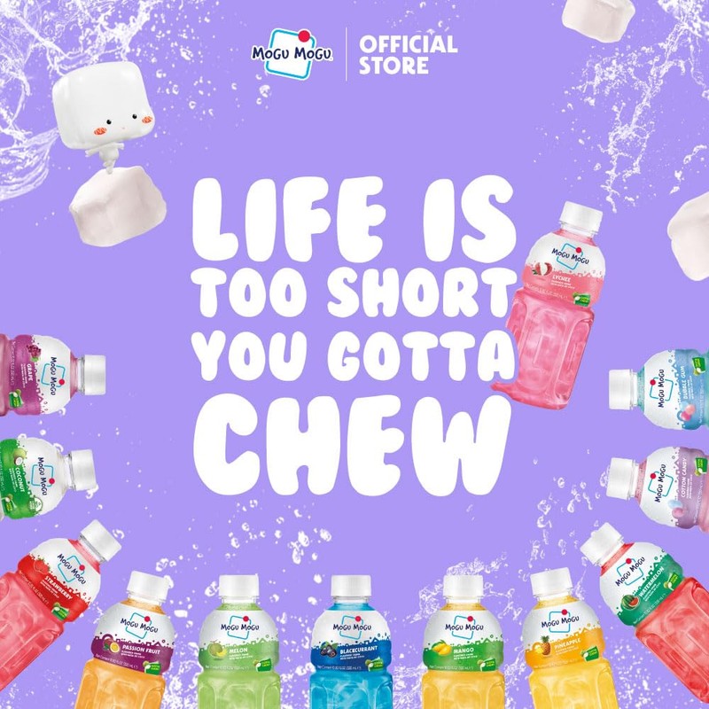 Mogu Mogu Blackcurrant Juice Drink with Nata de Coco –