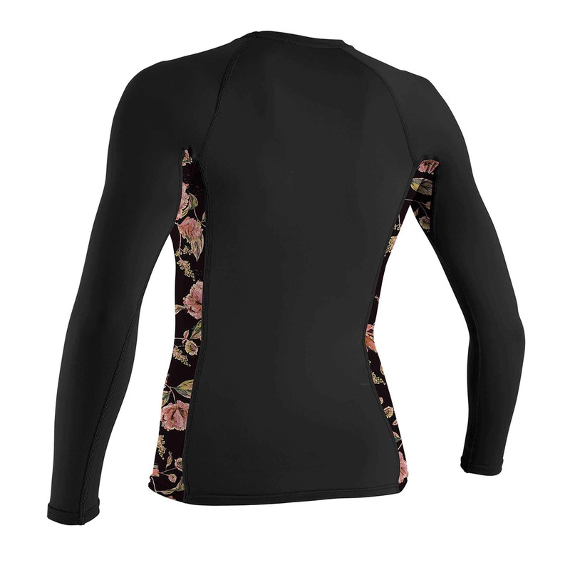 O'Neill Side Print Long Sleeve Rash Guard Women Black/Flo (XS)