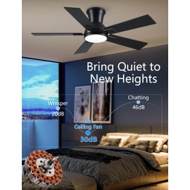 Wellspeed Ceiling Fans with Lights,Indoor/Outdoor Ceiling Fans Remote Control,5 Blades Ceiling Fan,3CCT,6 Speeds,Farmhouse Ceiling Fan, Quiet,Strong Motor, Bright LED Light (Black, 42 inch)