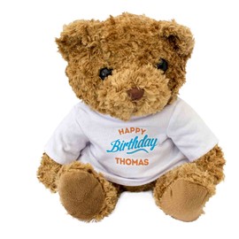 NEW - HAPPY BIRTHDAY THOMAS - Teddy Bear - Cute And Cuddly - Gift Present