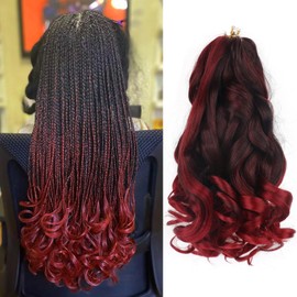 French Curly Braiding Hair Pre Stretched 12 Inch 8 Packs Curly Braiding Hair French Curl Crochet Braids Wavy Crochet Hair with Curly Ends Hair Extensions for Black Wome(12 Inch/Pack of 8, Tbug)