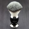 Mens Black Badger Hair Shaving Brush with Metal Base