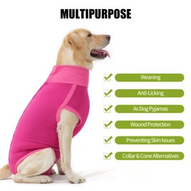 Dotoner Dotoner Dog Surgery Recovery Suit Dog Suit for Male Female Neuter Anti-Lick Abdominal Wounds Bite Protective Outfit Alternative E-Collar & Cone Breathable Spay Suit for Medium Large Dogs