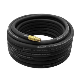 Continental 50' x 3/8" Black Rubber Air Hose 250 PSI - Made in USA