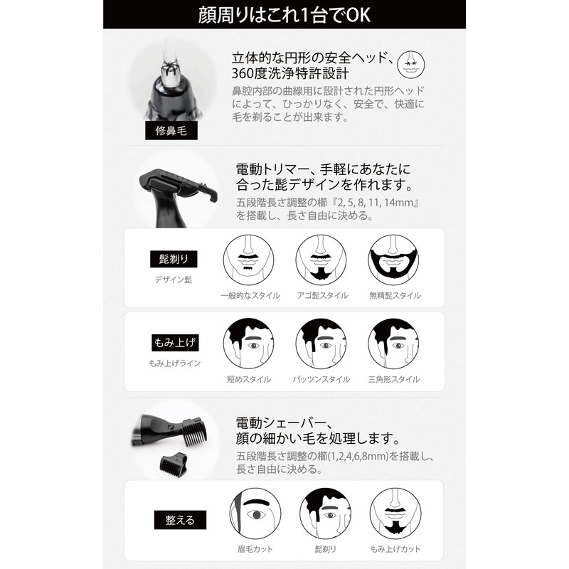 3 in 1 Washable Mens Grooming Kit Beard