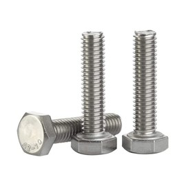 Mellewell M8 x 10mm Hex Head Screw Bolts, Fully Threaded, Stainless Steel 18-8, Plain Finish, Quantity 25