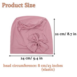 AIDIER Damen Chemo Turban mit Schleife Weiche Bonnet Schlafmütze Sommer Sonnenschutz Turban Elastische Chemo Kopfbedeckung Beanie Mütze Slouchy Kopfwickel für Frauen Krebs Haarausfall