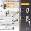 Cerradura Manija Banna TD-0925 Puerta Principal Aleación Zinc Reversible Ajustable