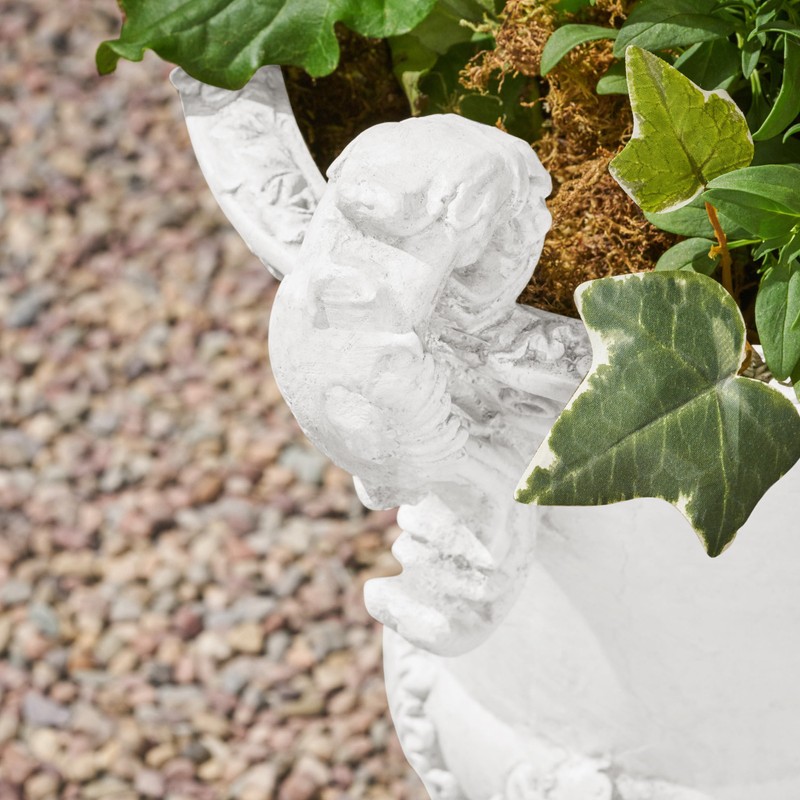 Christopher Knight Home Jorine Patio Planter, Light Concrete Planter, Mid-Centry