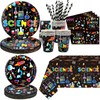 Science Party Supplies, Includes Plates, Tablecloth, Cups, Straws, for Boy