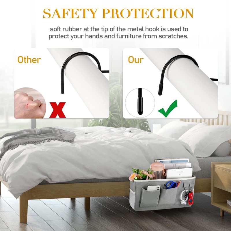 Ozzptuu Bedside Storage Caddy/Bedside Hanging Storage Bag for Headboards Bunk