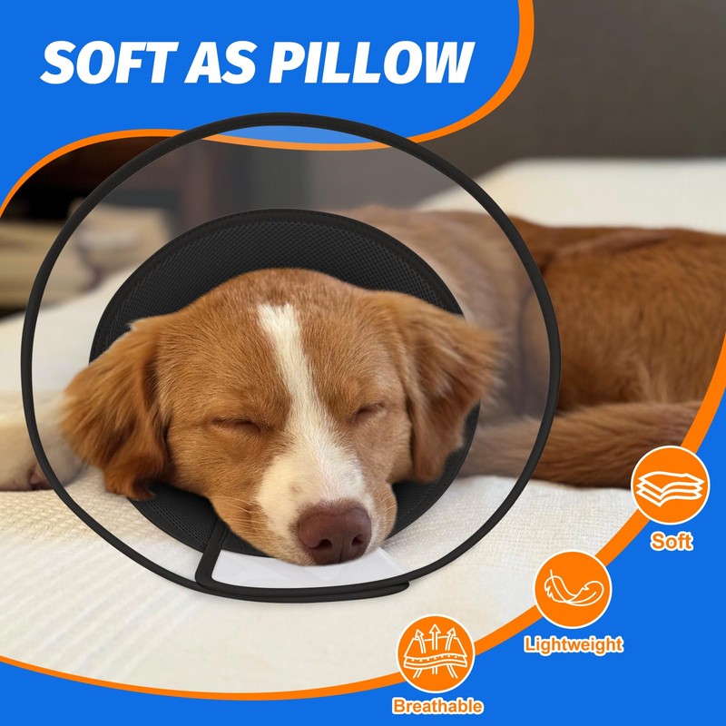 Dog Cone Collar with Soft Liner to Stop Licking, Elizabeth