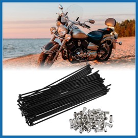 A ABSOPRO Pack of 40 Bicycle Carbon Steel Spoke 12G 160 mm with Nipples Black Item Replacement