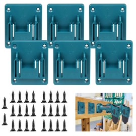 6 Packs Tool Holder for Makita 18V 14.4V Drill Tools Holder, Cordless Tool Storage for 18 Volt LXT Li-ion Electric Tool Holder,Hanger for Drill Tools with Screws (Blue)
