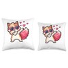 Cat Heart Shape Sunglasses Dabbing Dance Lover Throw Pillow