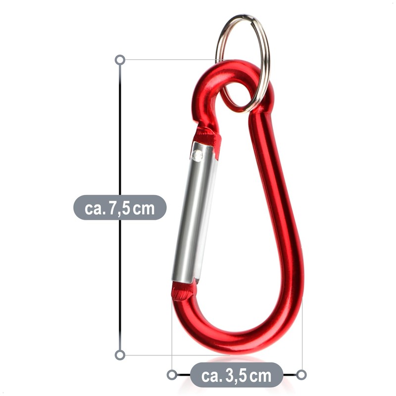 com-four® 12 x Carabiner Hooks - Large Snap Hooks with