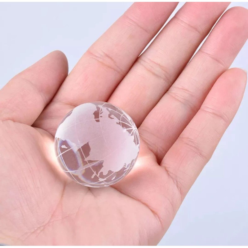 Idecor Esfera Mundo Globo Terraqueo Cristal 4 Cm Decoracion
