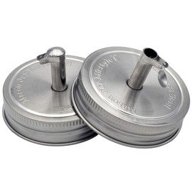 Mason Jar Lifestyle 2 Pack Regular Mouth Stainless Steel Oil Cruet Pouring Lids