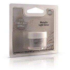 Rainbow Dust Edible Silk Powder - Metallic Light Silver, 15g