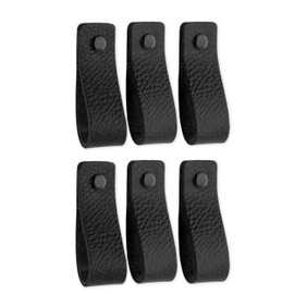 Brute Strength - Leather Drawer Pulls - Black - 6 pcs - 6-1/2 x 1 ’’ - Leather Handle - Leather Dresser Pulls - Cabinet knobs Dresser knobs - Dresser Handles