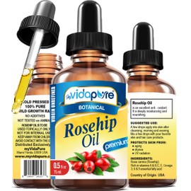 Aceite De Rosa Mosqueta Con Vitaminas A, C Y E Para Arrugas, Cicatrices Y Estrías. Cuidado Facial, Corporal, Capilar Y Labial. (14 Ml)                