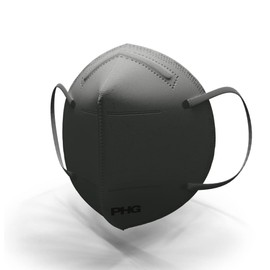 PHG PROTECTIVE HEALTH GEAR High-Filtration Face Mask For Children & Kids, USA Made, 4 Layers, Earstraps, 20 Masks, Slate Grey