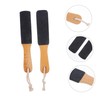 BIUDECO 2pcs Dual-sided Foot File Callus Remover Beech Handle Pedicure