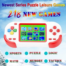 Bornkid Retro Handheld Game Console for Children Portable Games Consoles Built-in 218 Classic Old School Video Games 3.0 Inch Mini Arcade (Red)