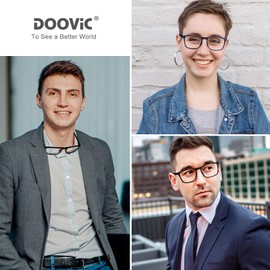 DOOViC 2 Pack Sports Style Reading Glasses TR90 Comfortable and Durable Blue Light Blocking Readers for Men Women +3.00 Strength