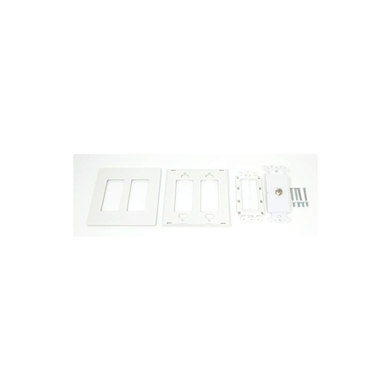 RiteAV Mesh Brush Coax Cable TV Wall Plate Dual 2