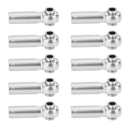 QANYEGN 10Pcs M4 Ball Joint Head, Aluminium Alloy Tie Rod Joint, Threaded Tie Rod Joint for RC Car (Silver)