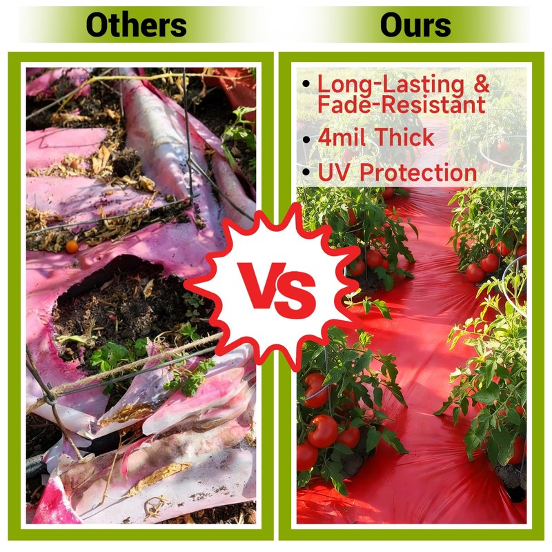 NRWRTY 4 Mil Red Plastic Mulch, 4 X 50 FT